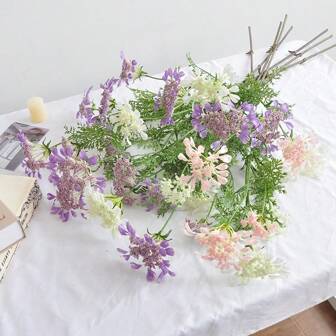 1 باقة نباتات اصطناعية، زهور مزيفة لعروس يوم الحب لحفلات الزفاف في الخريف، مزهرية للديكور المنزلي في غرفة الطعام والنوم، ديكورات للحفلات والأعياد والتخرج، ديكورات حدائق خارجية، هدايا عيد الحب