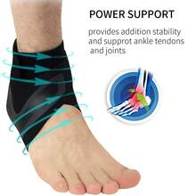 1 Pair Adjustable Ankle Support Brace Elastic Stabilizer Foot Sleeve For Sprain Prevention, Pain Relief & Recovery Arthritis, Basketball, Plantar Fasciitis - Black - View 3