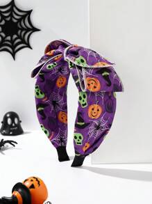 1 Peça Faixa de Cabeça Larga com Estampa de Frutas em Tecido, Laço, Uso Diário, Bandana, Faixa de Cabelo, Tiara, Fantasia de Halloween