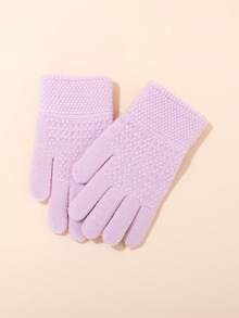 2 Pairs Kid's Knitted Warm Gloves, Windproof & Thermal For Outdoor Cycling And Activities - Corn Kernels - View 6