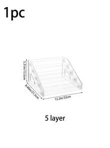 Acrylic Clear Multi-Layer Makeup Organizer - Cosmetic Storage Rack For Nail Polish, Eyeshadow Palettes & More - Polished Finish, Portable Design For Bathroom Organization