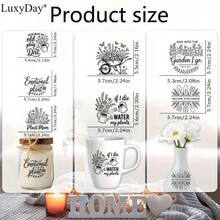 24 件植物爱好者园艺透明转印贴纸，主题为“园丁名言”，艺术贴纸适用于 DIY 家具、玻璃、陶瓷和木制工艺品。LuxyDay 品牌