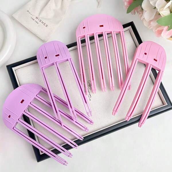 2pcs Invisible Hair Clips Set (Purple, Pink), Painless Plastic Hair Clips For Hairstyle Maintenance, Hair Styling, Hair Stuff ,Hair Accessories, Hair Styling Kit, Hair Tool Kit, Hairstyling Set