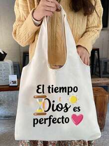 Geantă de umăr din pânză imprimată plus geantă mică albă, imprimată cu litere colorate, model soare, dragoste, geantă de mână portabilă casual, geantă de depozitare simplă pentru călătorie, geantă cosmetică de călătorie de mare capacitate, geantă de voiaj, cu un design nou și capacitate mare, ceea ce o face o alegere ideală pentru cumpărături, potrivită pentru nunți, zile de naștere, plaje și sărbători, înapoi la școală și cumpărături.