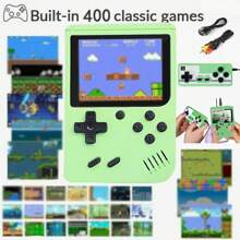 YiYi Handheld Game Console Macaron Mini 400 In 1 Gaming Console Big Screen Handheld Retro Classic Game With 1020 MAh Large Battery Plug And Play Portable Game Console Machine Retro Gaming Machine 1pc(1 Player/2 Player)