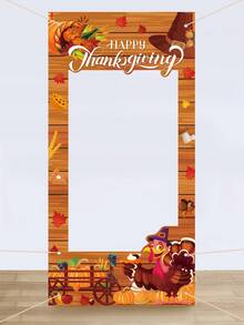 1pc Thanksgiving Day Theme Party Photo Background Cloth, Thanksgiving Turkey Pumpkin Pattern Wood Grain Background Decoration Fabric, Happy Thanksgiving Day Photo Props, Thanksgiving Day Theme Party Hanging Banner, Thanksgiving Party Backdrop Cloth Decoration, Fall Party Hanging Decoration, Hanging Decor, Thanksgiving Gifts - Thanksgiving Turkey - View 8