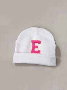 1PC Baby A-Z Letter Hospital Caps Baby Hats Newborn White Beanie Hat Soft Elastic Baby Cap For Girls Boys Infant Bonnet Accessories 0-3Y