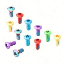 12 piezas Pernos de rotor de disco de bicicleta de montaña de colores, tornillos de rotor de freno de disco de acero de aleación, conjunto de tornillos T25 para pastillas de freno de disco
