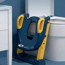 TAIMASI 2 In 1 Toilet Potty Training Seat With Step Stool Ladder And Urinal, Sa-Fe & Comfortable Potty Chair With Anti-Slip Design, Adjustable Height - Blue Yellow - View 7