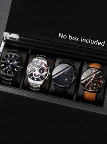 Conjunto de 4 relojes de cuarzo de alta gama para hombres, con correa de aleación de zinc y correa, regalo perfecto para la escuela, ceremonia de graduación o cualquier ocasión, ideal como regalo para hermanos, adecuado para usar en diversas ocasiones.