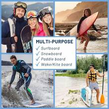 Vertical Surfboard Rack - Surf Racks For Wall,  Wooden Surf Board Holder With Rubber Mat, Wall Mount Storage, Vertical Paddle Board &  Garage Stand (5 Arms / 4-5 Boards) - Black and White - View 9