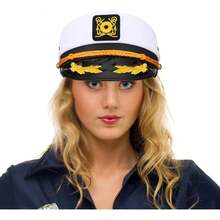 Nautical Theme Sailor Hat - Adjustable White Captain Hat For Parties - Default - View 8