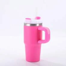 1 件 14 盎司纯色简约大气不锈钢杯、玻璃杯、带盖水杯、吸管、简约时尚旅行杯 - 不锈钢真空冷水杯、便携式防漏杯、朋友和家人礼品杯、户外饮水设备、健身、旅行、家庭、办公室。