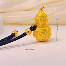 1 pièce Collier vintage à la mode de style chinois avec pendentif en céramique émaillée en forme de calebasse creuse