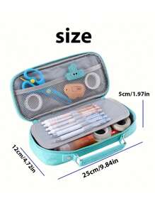 Personalized Pencil Case, Embroidered Text, Large Capacity Pencil Bag With 3 Compartments, Back To School Gift