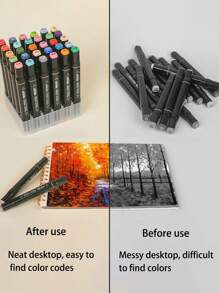 1 pieza Soporte de almacenamiento para bolígrafos marcadores, soporte con 12/30/40/60/80/120/168 agujeros para almacenar bolígrafos, muy adecuado para encontrar fácilmente los colores, ordenado y limpio, caja para bolígrafos marcadores, útiles escolares, de vuelta a clases