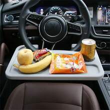 1pc Multi-Function Car Steering Wheel Tray 2-In-1, Makes Driving Easier, Convenient For Dining, Working, Reading Storage - Durable Material, Suitable For Most Vehicle Models