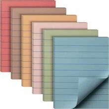Mr. Pen- Lined Sticky Notes 3x3, 6 Pads, 45 Sheet/Pads, Pastel Colors, Sticky Notes With Lines