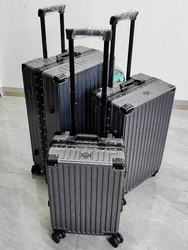 3 Stücke/Set Gepäck, 20"/24"/29" leichter Spinner Koffer, Hartschalen-Rollgepäck für Reisen, Schule & Büro, Passwortschloss, PC Material, Becherhalter, Handgepäck