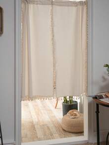 Bubaba 2pcs Ivory Solid Color Boho Style Curtain Panels For Doorways Privacy, Bedroom, Closets, Windows, Living Room, Thermal Insulated - 白色 - 查看 5