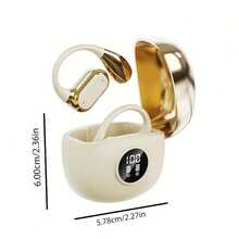 2025年热门无线耳挂式耳机 Q17 运动数字电量显示真无线耳机 - 掛耳式數位耳機粉17 - 查看 2