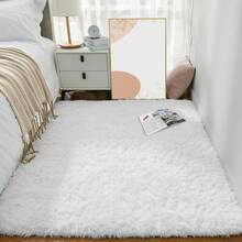 Sour Lemon Rugs Living Room 200x300cm, Grey Area Rugs For Bedroom, Washable Anti Slip Extra Large Shaggy Soft Rug Fluffy Modern Floor Carpets Mat Beside Carpet, Long Runner Rug For Hallway - White - View 9