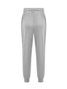 Women'S Fashion Solid Color Casual Drawstring Waist Harem Pants - 淺灰色 - 查看 2