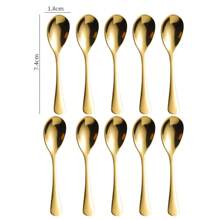 5pcs/10pcsExtra Small 304 Stainless Steel Spoon, Coffee Spoon, Seasoning Spoon, Salt Spoon, Medicinal Powder Spoon, Seasoning Spoon, Ice Cream Spoon