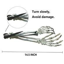 3 件逼真的骷髅桩万圣节装饰，适用于草坪桩花园万圣节骷髅装饰，逼真的万圣节骷髅桩装饰，Groundbreakers 骷髅头骷髅臂带桩黑色裂纹骷髅装饰，适用于户外庭院草坪花园墓地派对用品