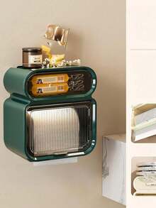 1 件/3 件优雅简约纸巾架、透明水晶纸巾盒、防水壁挂式卫生纸架、宇航员牙刷架、卧室、书房、浴室、梳妆台收纳架、香水展示收纳架、节日礼物、圣诞节、万圣节浴室配件 - 彩色 - 查看 14