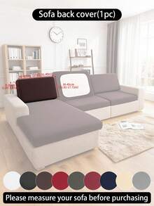 1件装高弹牛奶丝沙发座垫套，纯色四季通用现代简约沙发垫套，防尘，可水洗，适用于客厅、卧室、书房，黑色、白色、灰色 - 棕色 - 查看 14
