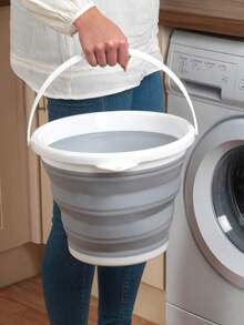 1pc Foldable Bucket, Portable Water Bucket, Collapsible Car Wash Bucket, Outdoor Camping Fishing Travel Water Bucket, Washing Bucket, Easy Storage, Cleaning Supplies, Small Household Tool (Random Color And Style)