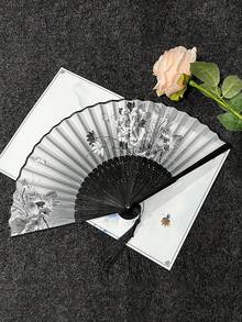 Elegant Vintage Bamboo Folding Fan With Floral Pattern - Handcrafted, High Quality Hand Fan For Daily Use And Cultural Events - Ideal Gift For Students And Traditionalists, Bamboo Decoration