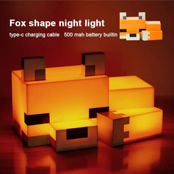 VZVP Mini Wärmetönige Pixel Fuchs Lampe (inklusive: Datenkabel, etc.), geeignet für Bar, Schlafzimmer, Wohnzimmer, Gamer, Geschenke