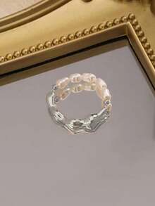 Fashionable Imitation Freshwater Pearl Adjustable Ring, Suitable For Daily Wear - WCJ070 - View 7