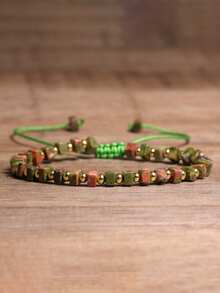 Vòng tay đá phong cách Bohemian, đá bán quý chữa lành tâm linh, hạt tròn 8mm thủ công, vòng tay đá tự nhiên co giãn. - Đá hoàng đế 7 màu - Xem 11