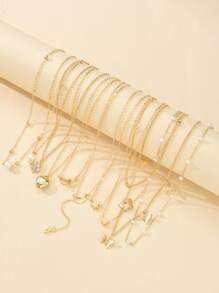 10pcs Fashionable, Elegant, Minimalist Butterfly, Heart, Star, Moon Y2K Style Pendant Necklace Set, Unisex, Suitable For Vacation, Party, Dating, Gift, Everyday Wear, Holiday Gift