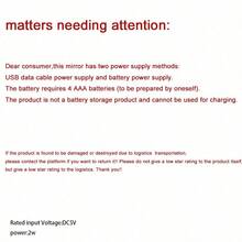 便携式 LED 化妆镜，具有 1X 2X 3X 放大倍数、触摸控制和双电源 - 适合外出女性，梳妆镜 - 黑色 - 查看 6