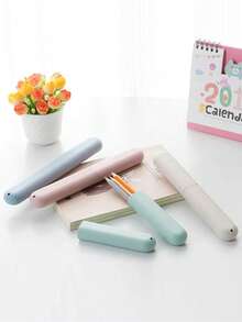 3/2/1pc Toothbrush Holder, Mixed Color, Toothbrush & Toothpaste Storage Container, Dental Care, Travel Friendly, Compact Design, Easily Fits In Luggage, Suitable For Bathroom, Bedroom, Home Travel Essentials Vacation Holiday - Multicolor - View 9