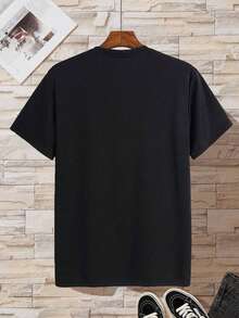 GRDR 1pc Men's Deep V-Neck Short Sleeve T-Shirt - Black - View 11