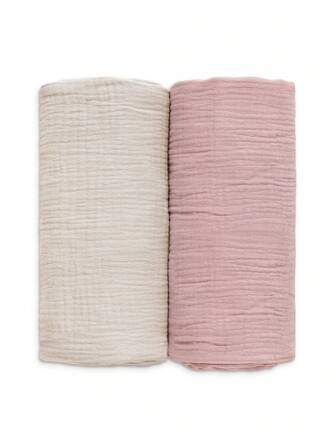 GLLQUEN BABY 2 Packs Muslin Swaddle Blankets For Unisex, Newborn Receiving Blanket, Large 40 X 38 Inches, Soft Breathable Muslin Baby Swaddles For Boys & Girls, For Mouth And Hands, Oeko-Tex Standard 100