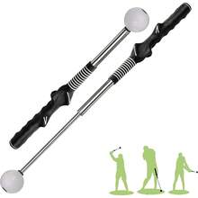 Retractable Golf Swing Training Aid, Golf Grip Trainer & Golf Swing Trainer For Warm-Up, Right/-Handed/Left Handed Golf Club For Indoor Practice, Golf Accessories - Strength & Tempo Training For Chipping Hitting - Black - View 1
