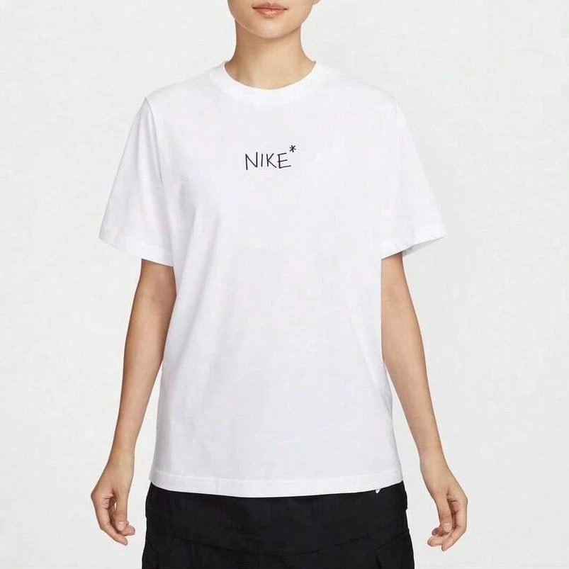 Nike Áo thun nữ AS W NSW SS TEE GCEL ngắn tay đan dây cổ thuyền TII0451-100 - trắng - Xem 1