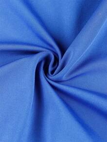 女士夏季街头风无袖V领露背连体裤 - 藍色 - 查看 5