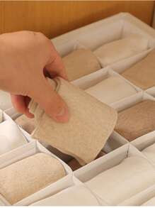 1 pieza Caja de almacenamiento para el hogar con tres piezas plegables organizadora, caja de almacenamiento para ropa interior, calcetines, ropa, caja de malla para almacenar calcetines y ropa interior, caja de almacenamiento con cajones plegables, organizador con formato para el hogar, caja de almacenamiento lavable