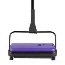 Carpet Sweeper, 6.7 In Sweeping Paths, Floor Sweeper Manual Non Electric, 300 Ml Dustbin Capacity With Comb For Home Office Rugs Hardwood Surfaces Wood Floors Laminate, Cleans Dust Pet Hair - 紫色 - 查看 10