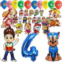 Paw Patrol Authorize Paw Patrol Theme Balloon 32inch Number Balloons Happy Birthday Banner Party Decorations, Birthday Balloon Combination Perfect For Birthday Adult Gift Party Wall Decorative Balloon Set