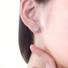 Ladies' Stainless Steel Earrings With Earrings - Anti Allergic And Durable, Party Accessories, Daily Wear And Holiday Gifts (St. Patrick's Day, Valentine's Day, Carnival) - Novel Earrings, Elegant Accessories, High-Quality Earrings - 銀色 - 查看 2