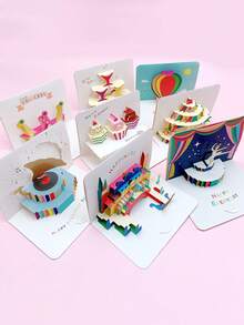 1 Thiệp chúc mừng sinh nhật 3D với hình bóng bay, bánh kem và vòng quay ngựa gỗ, bao gồm thiệp và phong bì, thiệp sinh nhật tối giản, quà tặng cho gia đình và bạn bè, thiệp chúc phúc, thiệp gấp 3D, thiệp cảm ơn, thiệp sinh nhật sáng tạo đa năng. - Nhiều màu - Xem 5