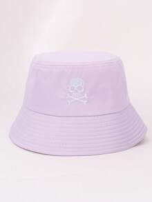 1 件骷髅刺绣休闲嘻哈渔夫帽适合日常外出、派对、男女通用街头服饰骑行太阳帽适合徒步旅行、钓鱼、户外活动 - 漁夫帽 - 查看 9